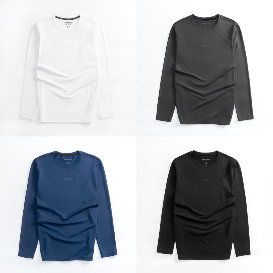 Áo Giữ Nhiệt Tay Dài Thể Thao Nam Reeta Trơn Basic Giữ Nhiệt,Chống Nắng Vải Co Giãn Thoáng Mát - A2217