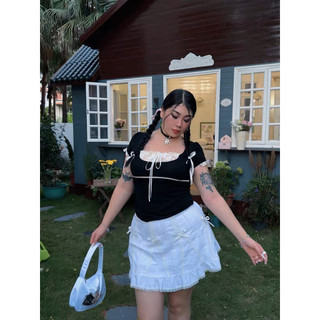 [Bigsize 55-100kg] Áo croptop phối ren