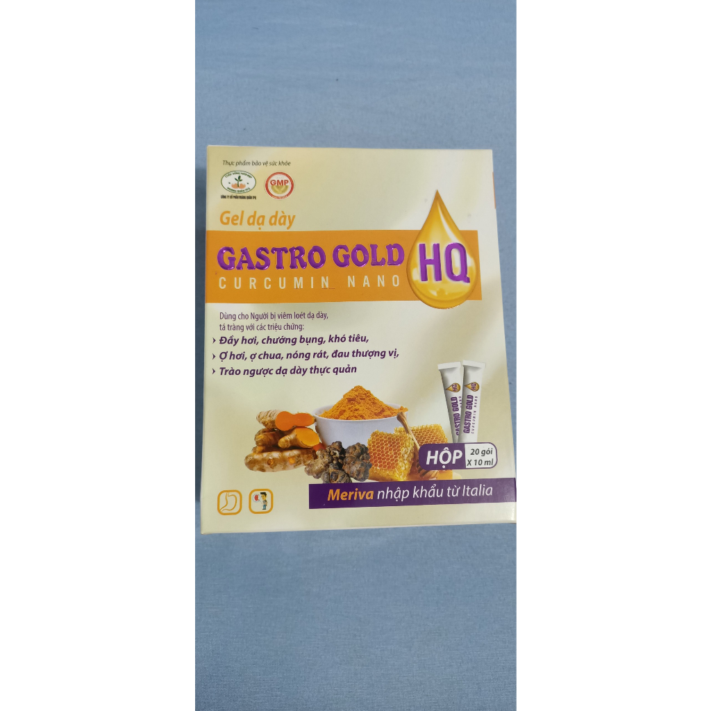 [ Hộp 20 gói ] Gel dạ dày Gastro Gold HQ Curcumin Nano 10ml ⚡ CHÍNH HÃNG ⚡ Gel uống hỗ trợ bảo vệ niêm mạc dạ dày