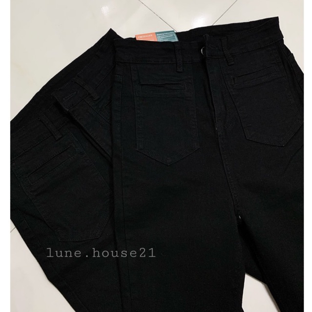 quần jean đen rách vuông to ( ảnh thật chính chủ ) | BigBuy360 - bigbuy360.vn