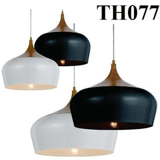 Đèn thả đơn thả hiện đại chụp giả gỗ sang trọng