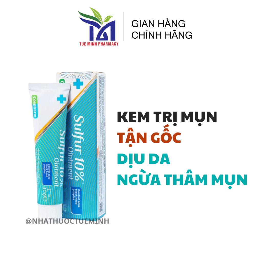 Kem Ngừa Mụn Sulfur 10% Ointment Crevil (30gr) Cải Thiện Tình Trạng Mụn, Dưỡng Ẩm Da, Giảm Thâm Sẹo Mụn