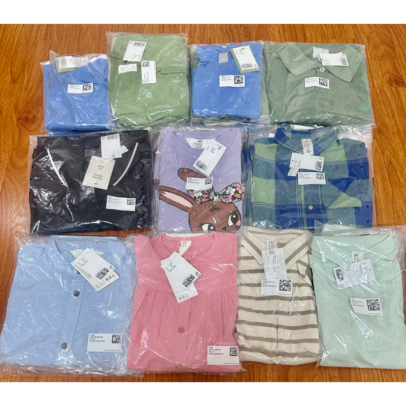 Set áo len dài tay đóng cúc bé trai màu siêu xinh săn sale US sz  9-12m, 3-4y