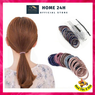 Combo set 100 Dây chun buộc tóc , Túi 100 thun buộc tóc túi zip