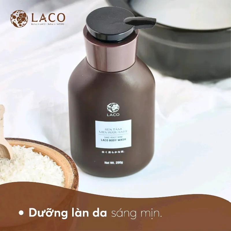 Sữa Tắm Trắng Da Men Ruou Sake Dưỡng Trắng Da Toàn Thân LACO Thơm Lâu Công Nghệ Nhật Bản 290g imnature_thuonghieuviet