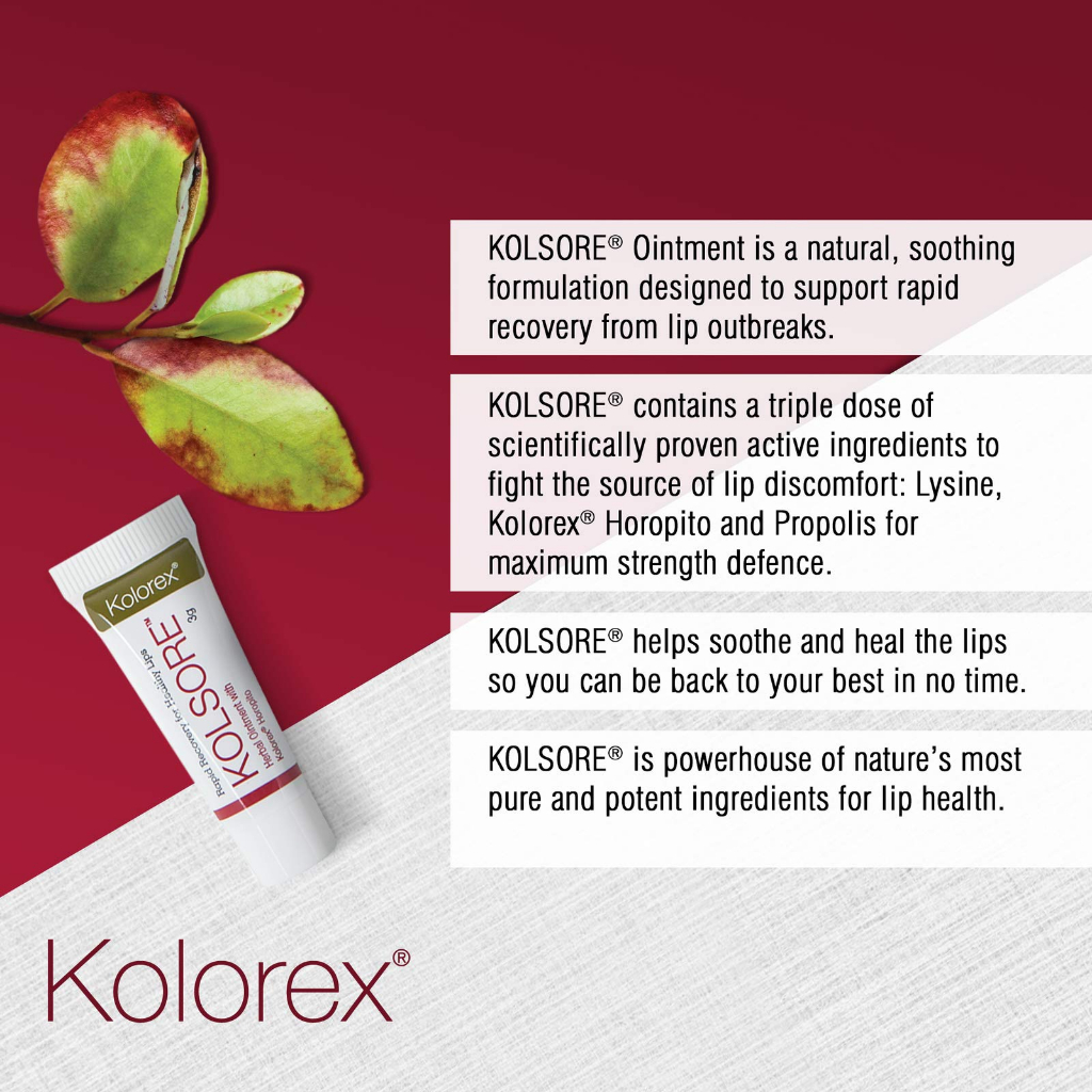 Kem Chàm Môi, Loét Môi, Nứt Nẻ Môi Herpes Môi Kolorex Kolsore Lip Care Ointment