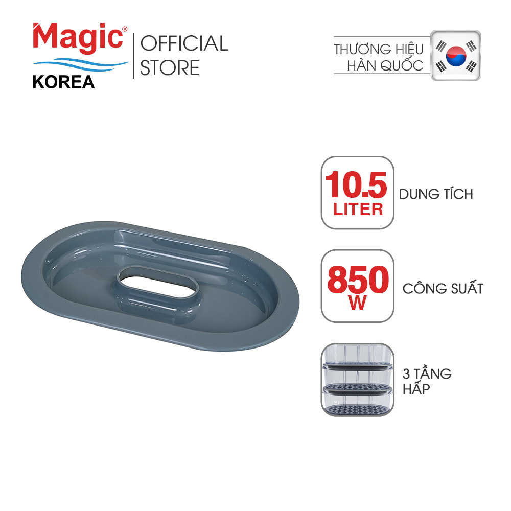 Máy hấp thực phẩm 3 tầng Magic Korea A61,10.5L hấp cùng lúc 2 con gà 1.2kg,tự động ngắt điện,bảo hành chính hãng