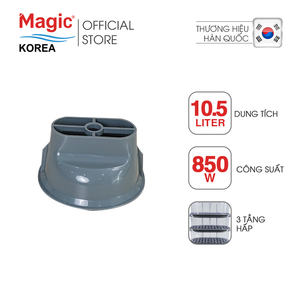 Máy hấp thực phẩm 3 tầng Magic Korea A61,10.5L hấp cùng lúc 2 con gà 1.2kg,tự động ngắt điện,bảo hành chính hãng