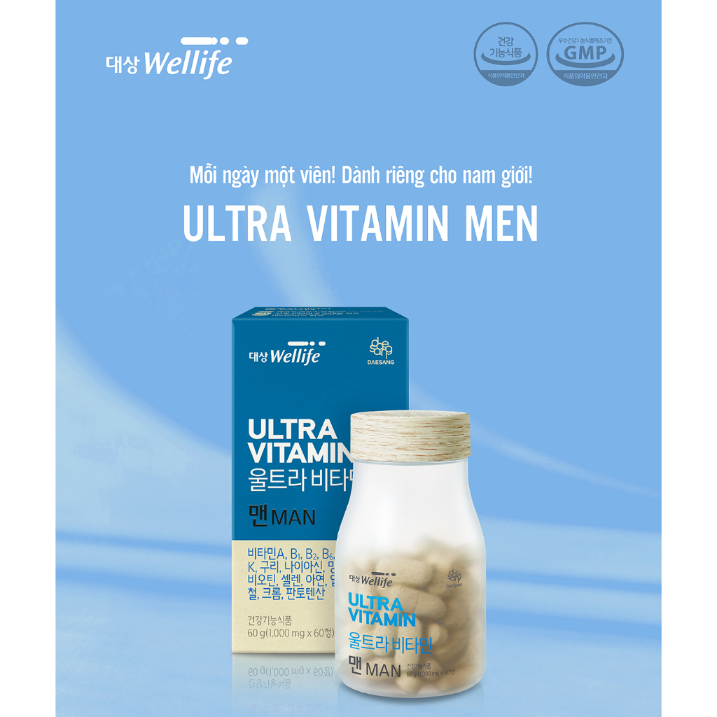 Viên Uống Bảo Vệ Sức Khoẻ Dành Cho Nam Daesang Wellife Ultra Vitamin For Men 60 viên- K2V Shop