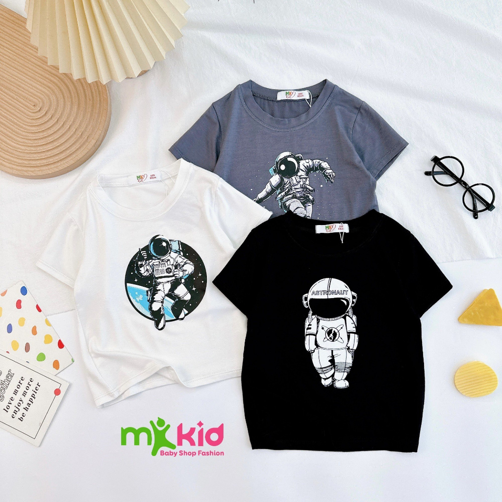 Áo Thun Ngắn Tay Phi Hành Gia Cho Bé 💖FREE SHIP💖 Áo Phông Cộc Tay Cotton Thun Lạnh Cực Chất Cho Bé Trai Bé Gái
