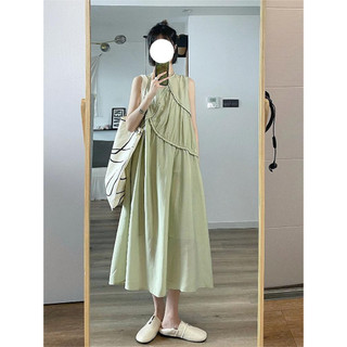 (ORDER) Váy ba lỗ suông dài dập viền trước ngực style thoải mái nhẹ nhàng đơn giản Hàn Quốc