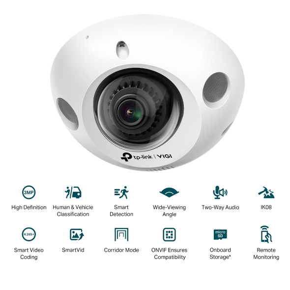 [Mã ELCL12 giảm 9% đơn 300K] Camera IP TP-Link CCTV VIGI C230I Mini 3MP Hỗ Trợ Hồng Ngoại, Phát Hiện Thông Minh