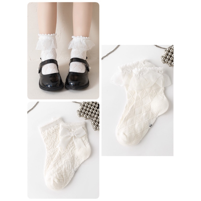 Tất ngắn phối ren dễ thương cho bé 3-8 tuổi