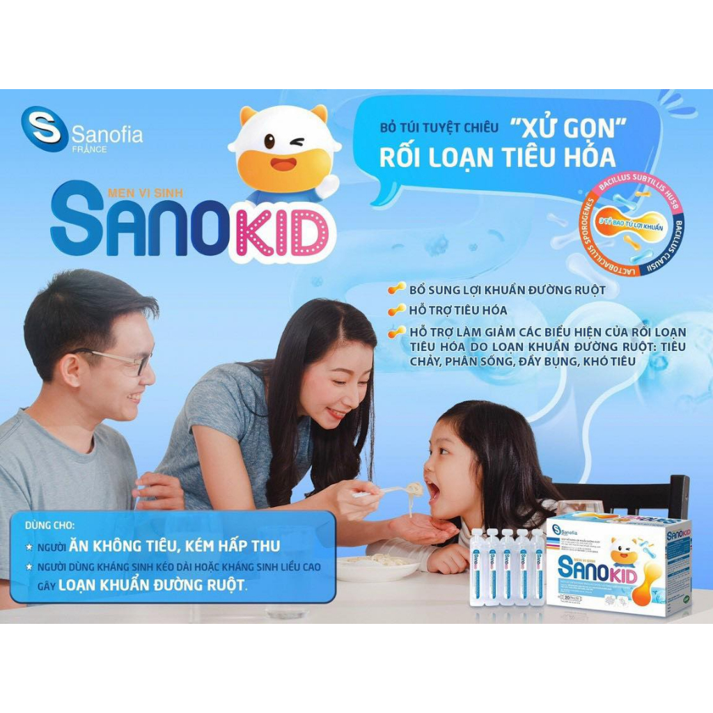 Men vi sinh SANOKID - Bổ sung vi khuẩn có lợi