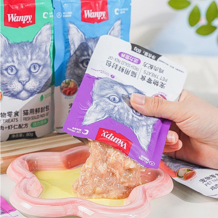 PATE WANPY 80GRAM CHO MÈO CHẤT SỆT NHIỀU DƯỠNG CHẤT