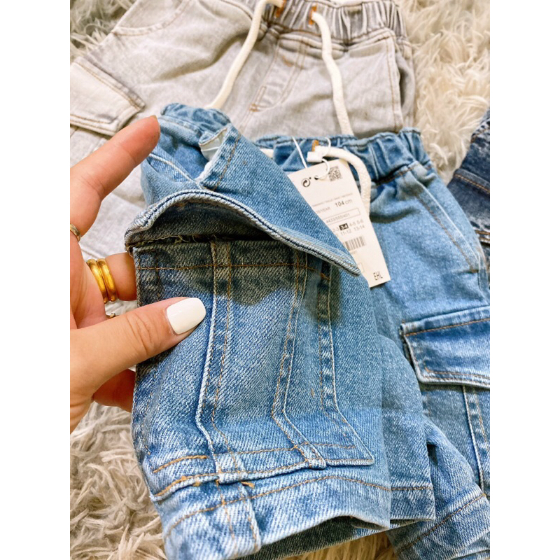 Quần short jean ZR Túi hộp cho bé trai