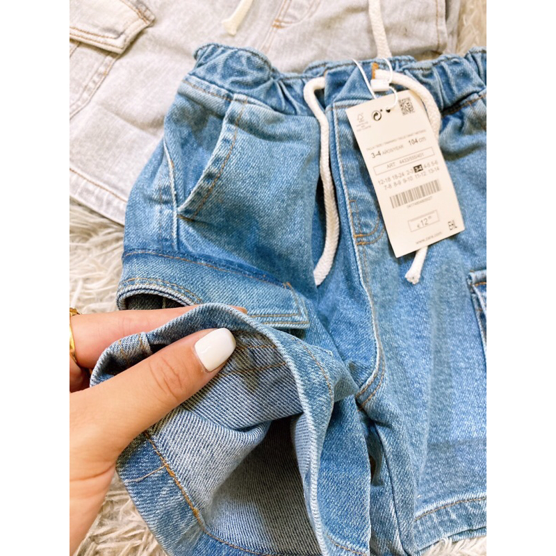 Quần short jean ZR Túi hộp cho bé trai