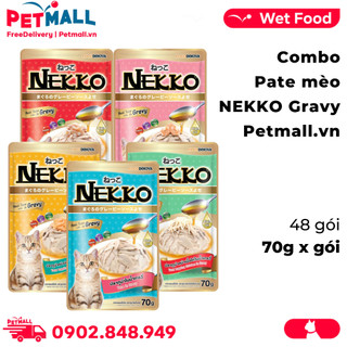Combo Pate mèo NEKKO Gravy Mix vị - 48 gói Petmall