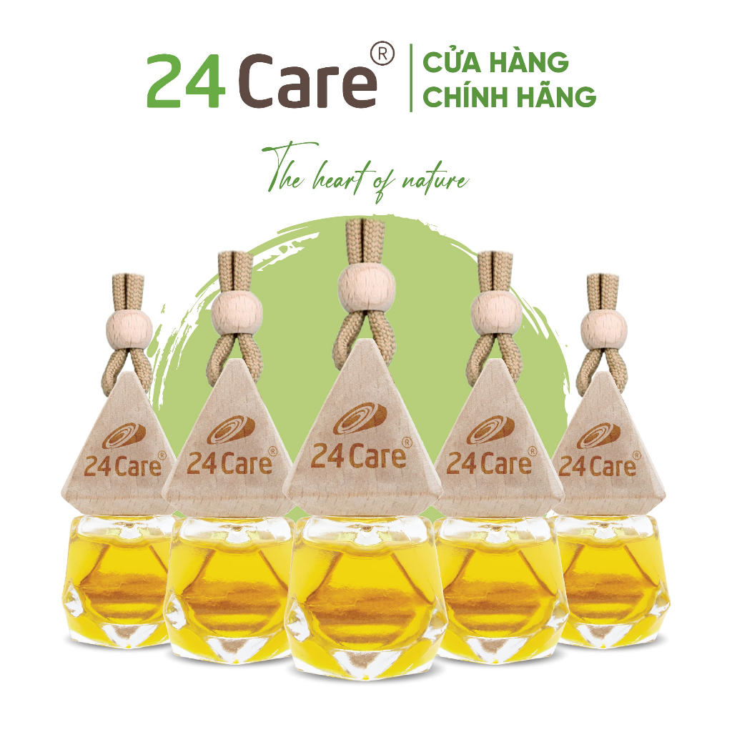 Lọ treo tinh dầu 24care 7ml Sả chanh/Sả Java/Bạc Hà/Cam Ngọt/Quế/Lavender/Ngọc Lan Tây/Hoa Lài/Tràm Trà/Tràm Gió