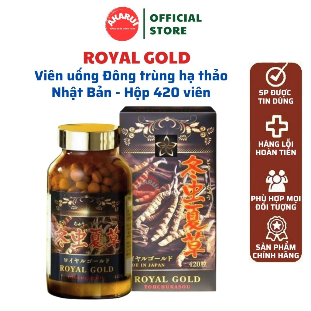 Viên uống Đông trùng hạ thảo Royal Gold Nhật Bản - Hộp 420 viên