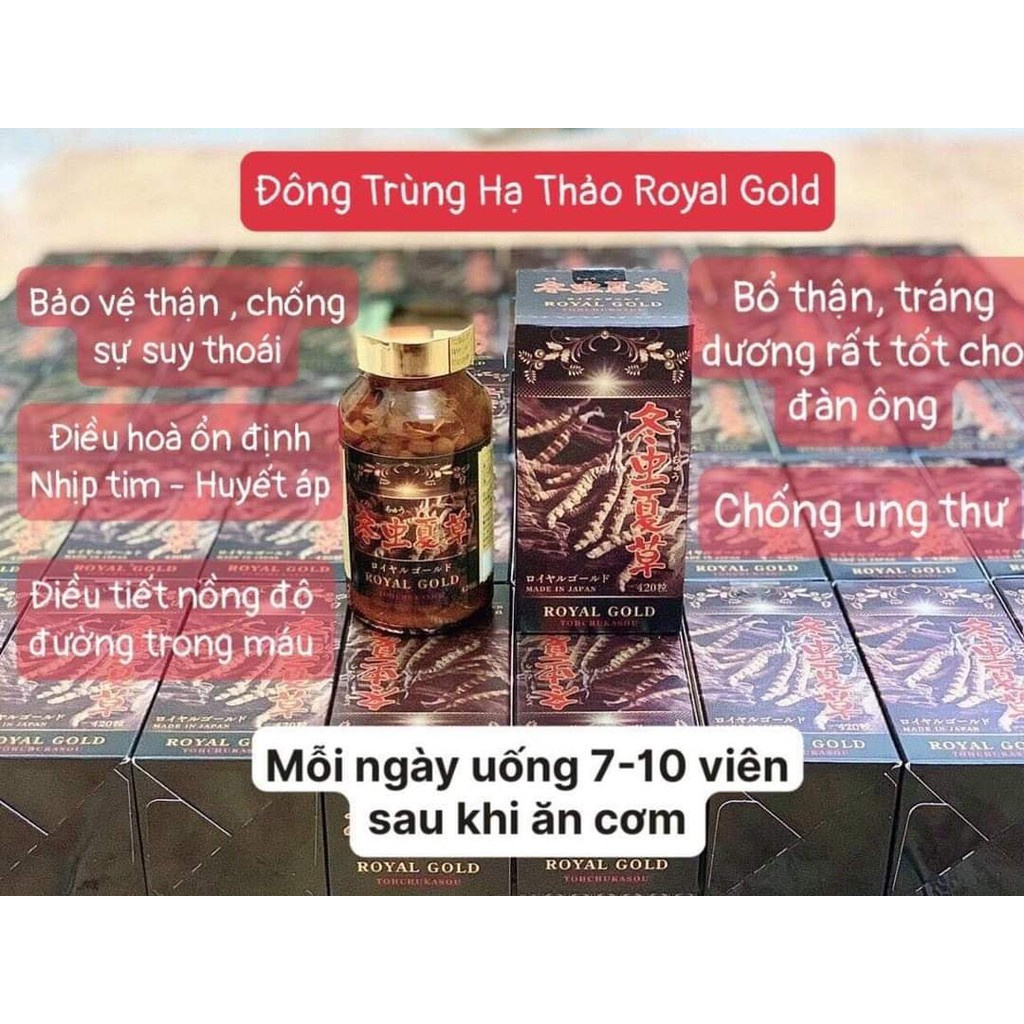 Viên uống Đông trùng hạ thảo Royal Gold Nhật Bản - Hộp 420 viên