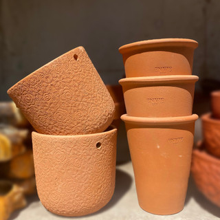 Chậu đất nung Envie hoa cổ điển (15*15*13cm)