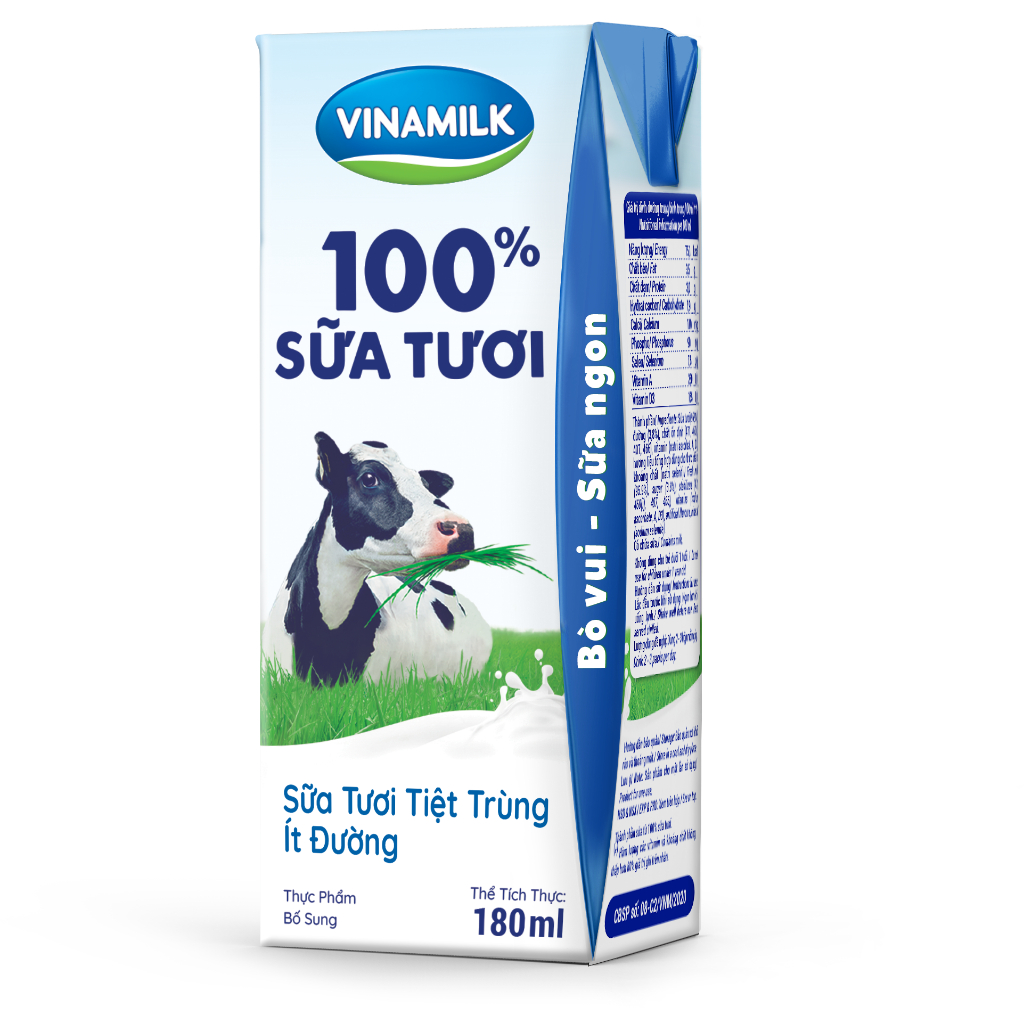 Sữa tươi tiệt trùng Vinamilk có đường hộp 110ml - 180ml