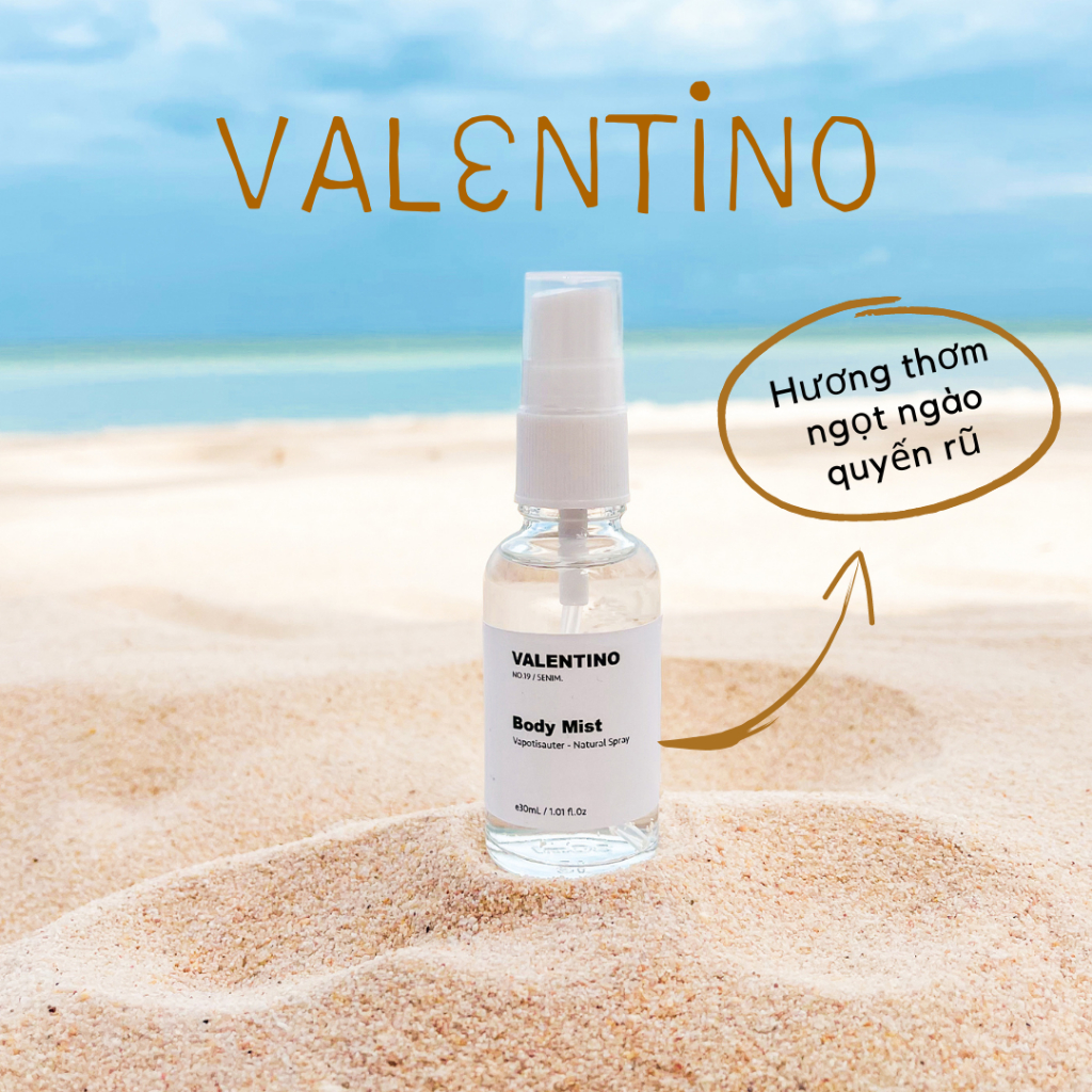 Body mist nữ hương nước hoa Valentino chính hãng SENIM, Body mist chiết hương thơm ngọt ngào - 30mL