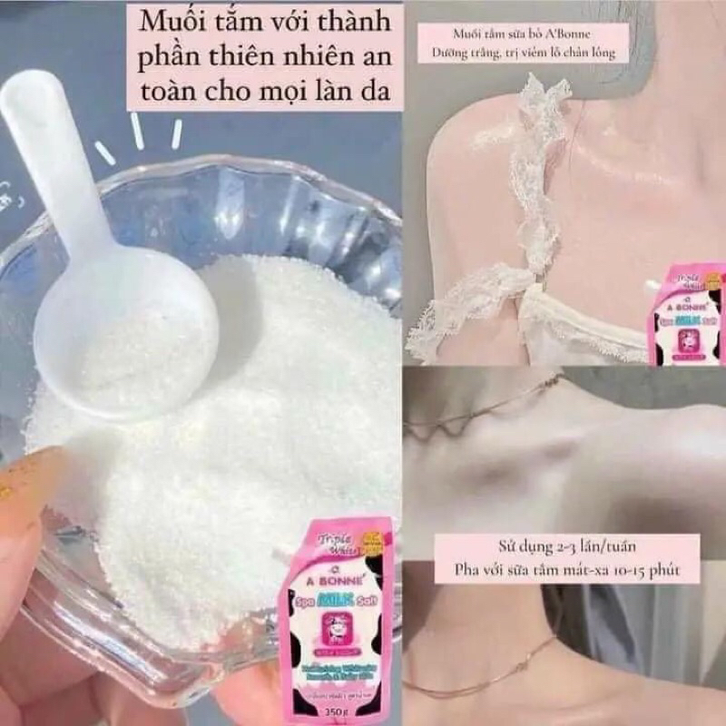 Muối tắm sữa bò tẩy tế bào chết body A Bonne Spa Milk Salt 350g