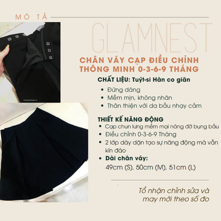 Set Váy Bầu Thanh Lịch Dạo Phố Du Lịch Đầm Bầu Công Sở Thiết Kế Cao Cấp Glam Nest AS028