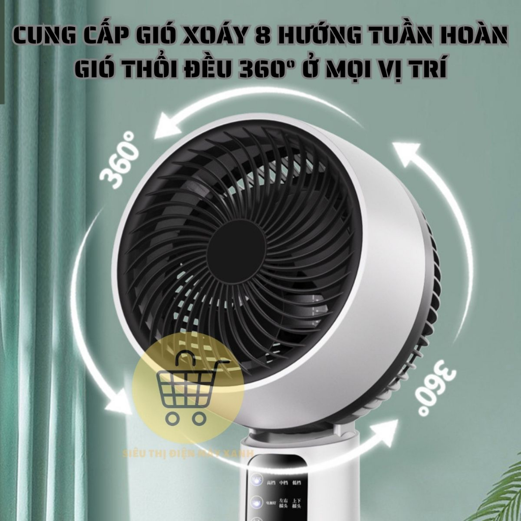 Quạt Cây Tuần Hoàn Không Khí Siêu Mát, 3 Tốc Độ Gió, Góc Gió Rộng, Chiều Cao Tuỳ Chỉnh, Hẹn Giờ Tắt - Bảo Hành 1 Năm | BigBuy360 - bigbuy360.vn