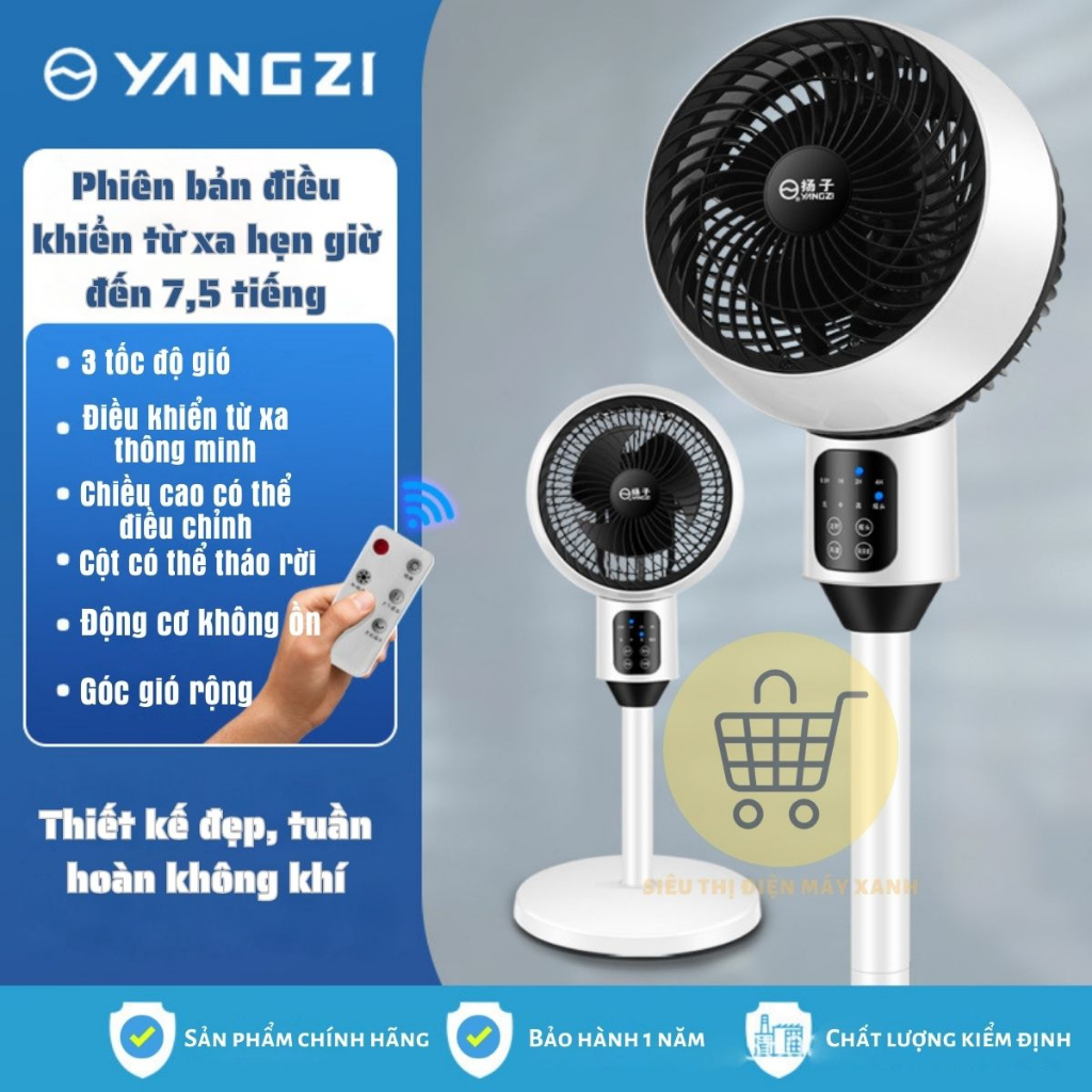 Quạt Cây Tuần Hoàn Không Khí Siêu Mát, 3 Tốc Độ Gió, Góc Gió Rộng, Chiều Cao Tuỳ Chỉnh, Hẹn Giờ Tắt - Bảo Hành 1 Năm | BigBuy360 - bigbuy360.vn