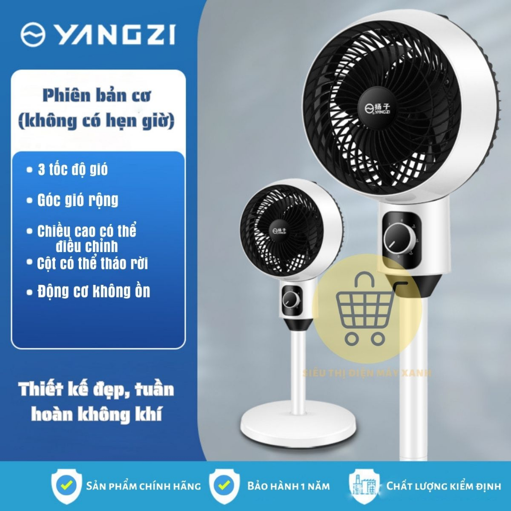 Quạt Cây Tuần Hoàn Không Khí Siêu Mát, 3 Tốc Độ Gió, Góc Gió Rộng, Chiều Cao Tuỳ Chỉnh, Hẹn Giờ Tắt - Bảo Hành 1 Năm | BigBuy360 - bigbuy360.vn