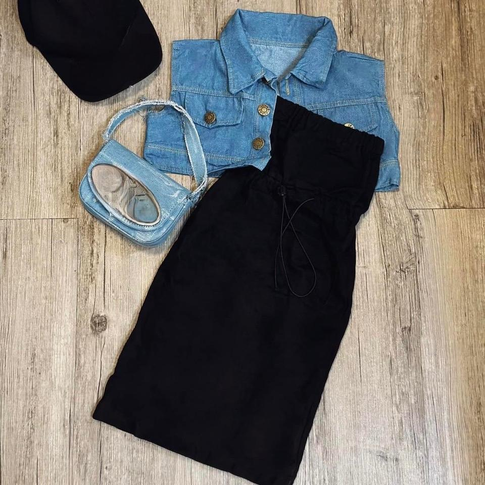 Váy kèm áo khoác jean cho bé gái  cao tăng size
