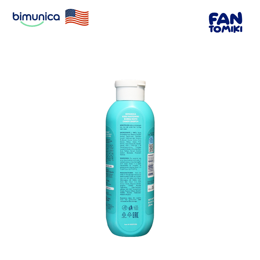 Sữa Tắm Tạo Bọt BIMUNICA Fantomiki Cho Bé từ 3 Tuổi - 250ml Không Cay Mắt, Làm Sạch, Làm Mềm Mịn