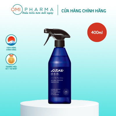Xịt Làm Thơm Và Khử Mùi Quần Áo Nonsmel Seisuika Hakugen Earth Hương Thảo Mộc Tươi Mát (400ml/Chai)
