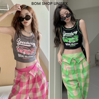 Áo croptop speedway ba lỗ nữ ôm body sexy chất thun gân