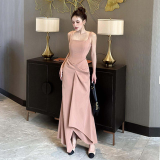 Đầm ashley vạt váy xếp lệch tvt - tkcc ashley l1