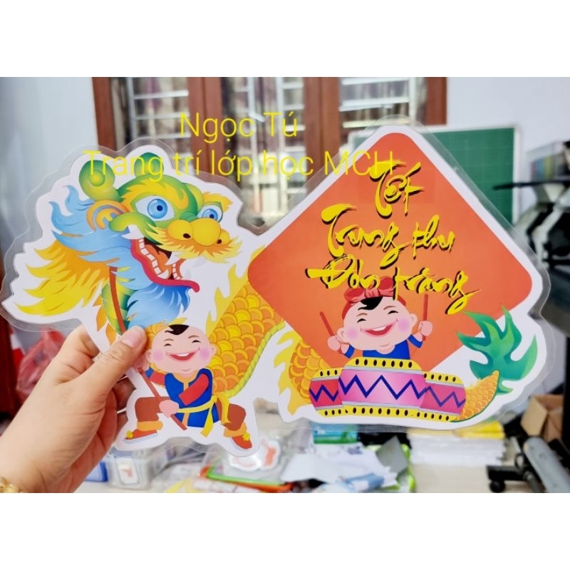 Sét bộ Vui Tết Trung Thu - In Màu + Ép Rời + Nam châm lá