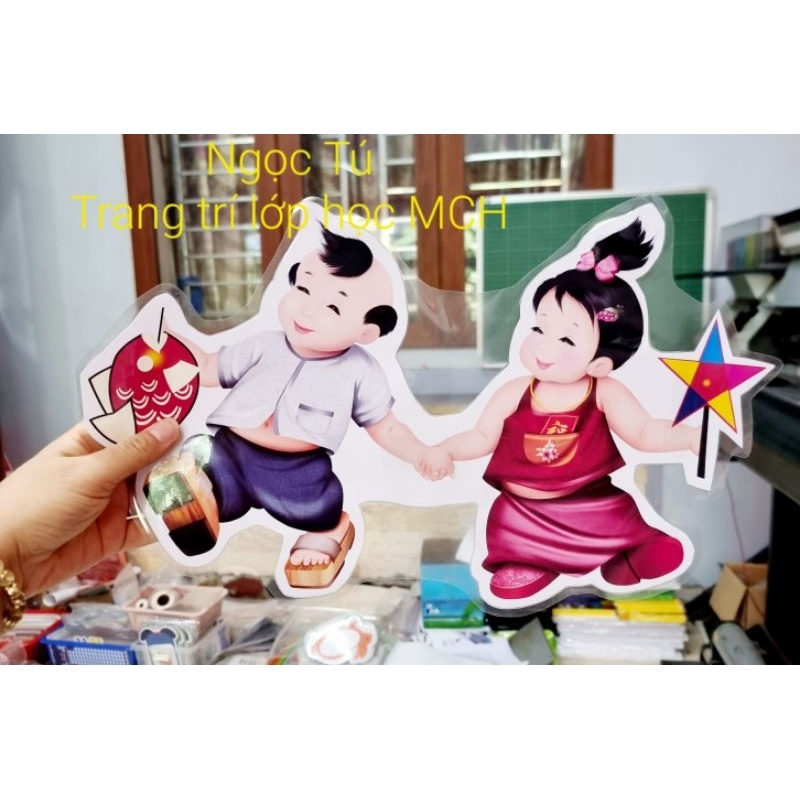 Sét bộ Vui Tết Trung Thu - In Màu + Ép Rời + Nam châm lá