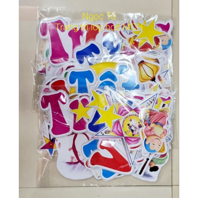 Sét bộ Vui Tết Trung Thu - In Màu + Ép Rời + Nam châm lá