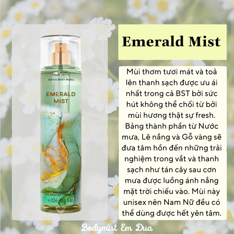 Xịt Thơm Toàn Thân - EMERALD MIST