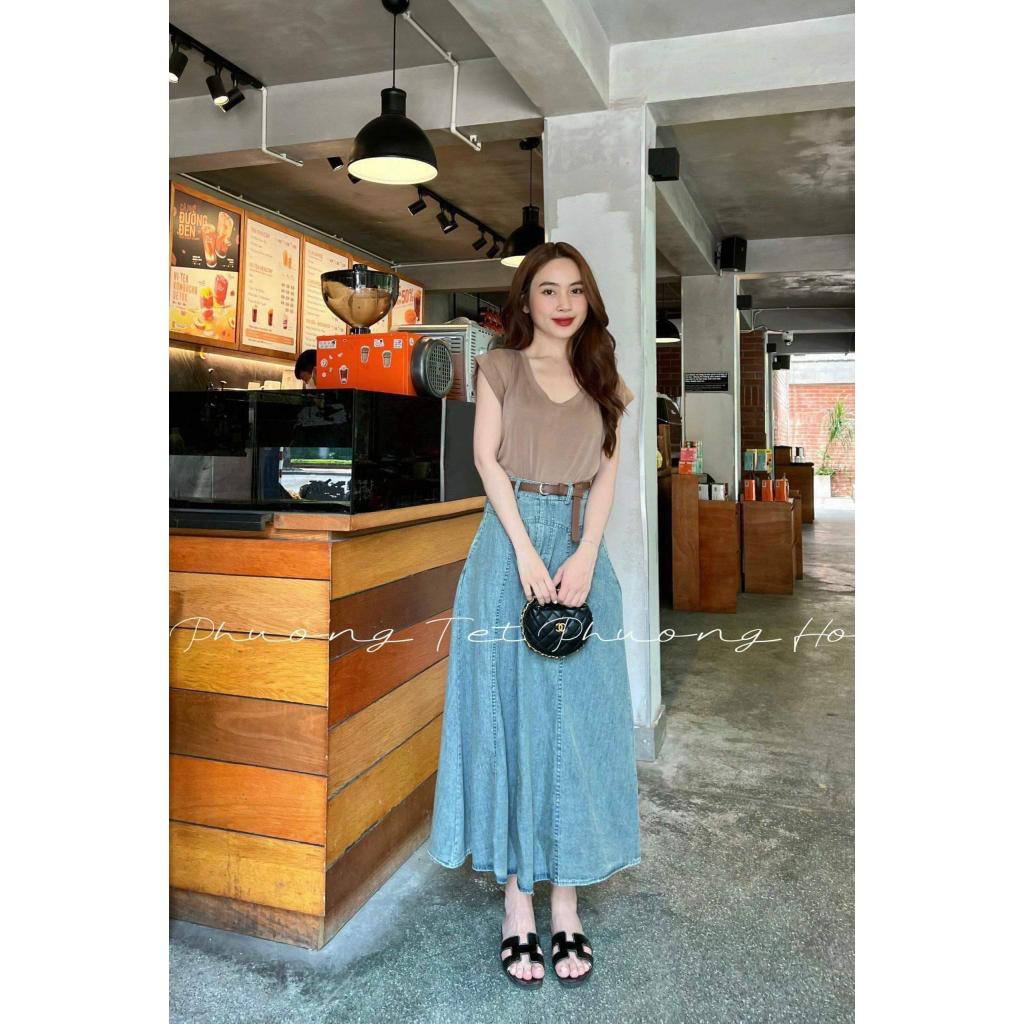 Chân váy dài kèm belt