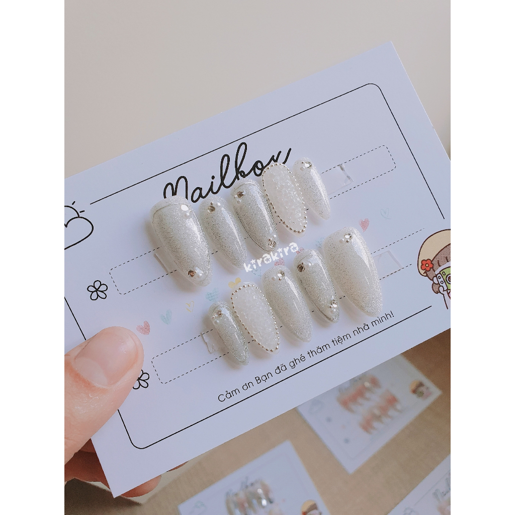 Nailbox thiết kế nailbox móng úp thiết kế - Kirakira – Mãu mắt mèo kim cương đính đá rắc