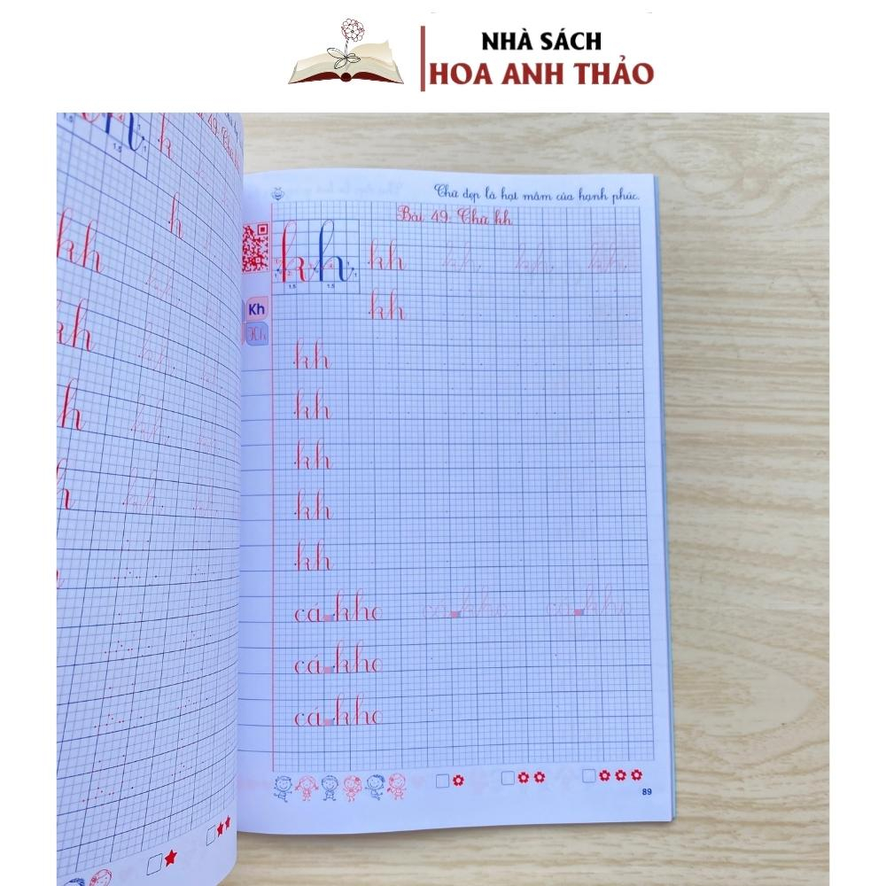 Sách-Luyện viết trọn bộ-thiết kế theo kĩ thuật tách nét gộp chữ-phiên bản quét mã 5.0-cho bé chuẩn bị vào lớp 1