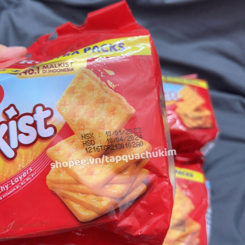 Bánh quy giòn phủ đường ROMA MALKIST sugar crackers bịch 216G  Indonesia