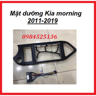Mặt dưỡng kia morning 2011-2019 kèm jack nguồn zin - lắp màn android 9 inch,khung dưỡng nâng cấp màn hình,mặt nạ taplo