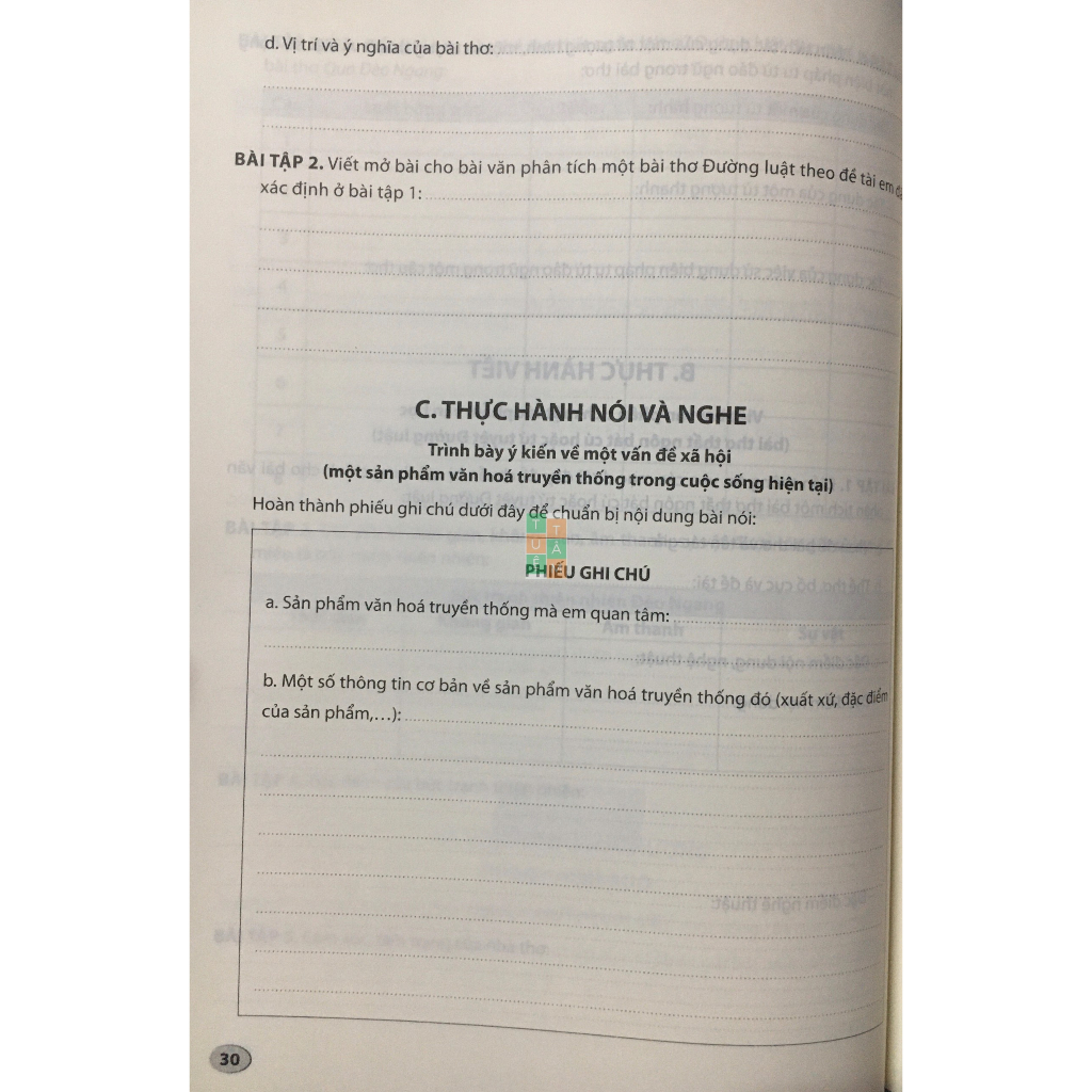 Sách - Vở thực hành Ngữ Văn 8