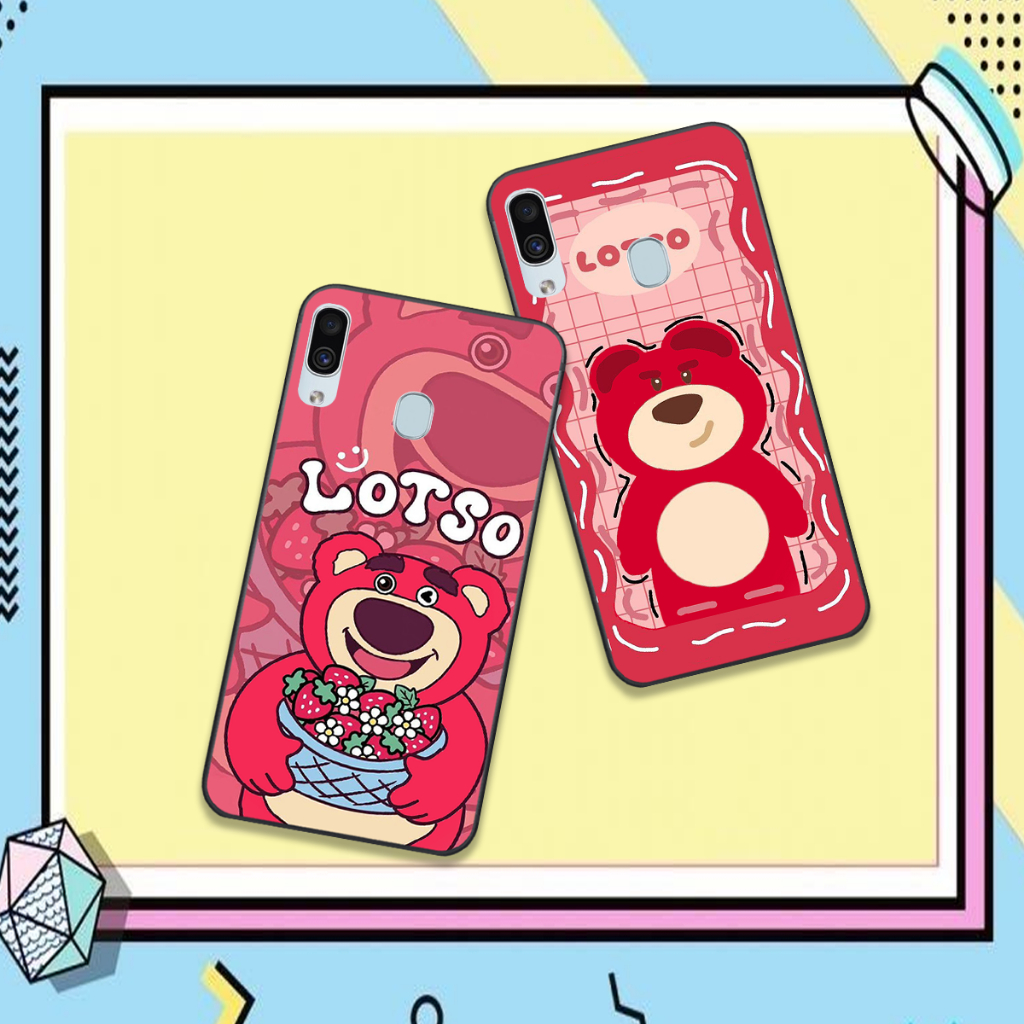 Ốp Samsung A20 / A30 / M20 / M30 / A20S in hình gấu dâu bae lotso hồng cute dễ thương đẹp hot trend
