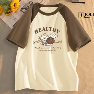 Áo Thun Nữ, Áo Phông Raglan Tee Nam Nữ Unisex Tay Lỡ By JOLI BST14 In Hình Cute Chất Cotton Form Rộng